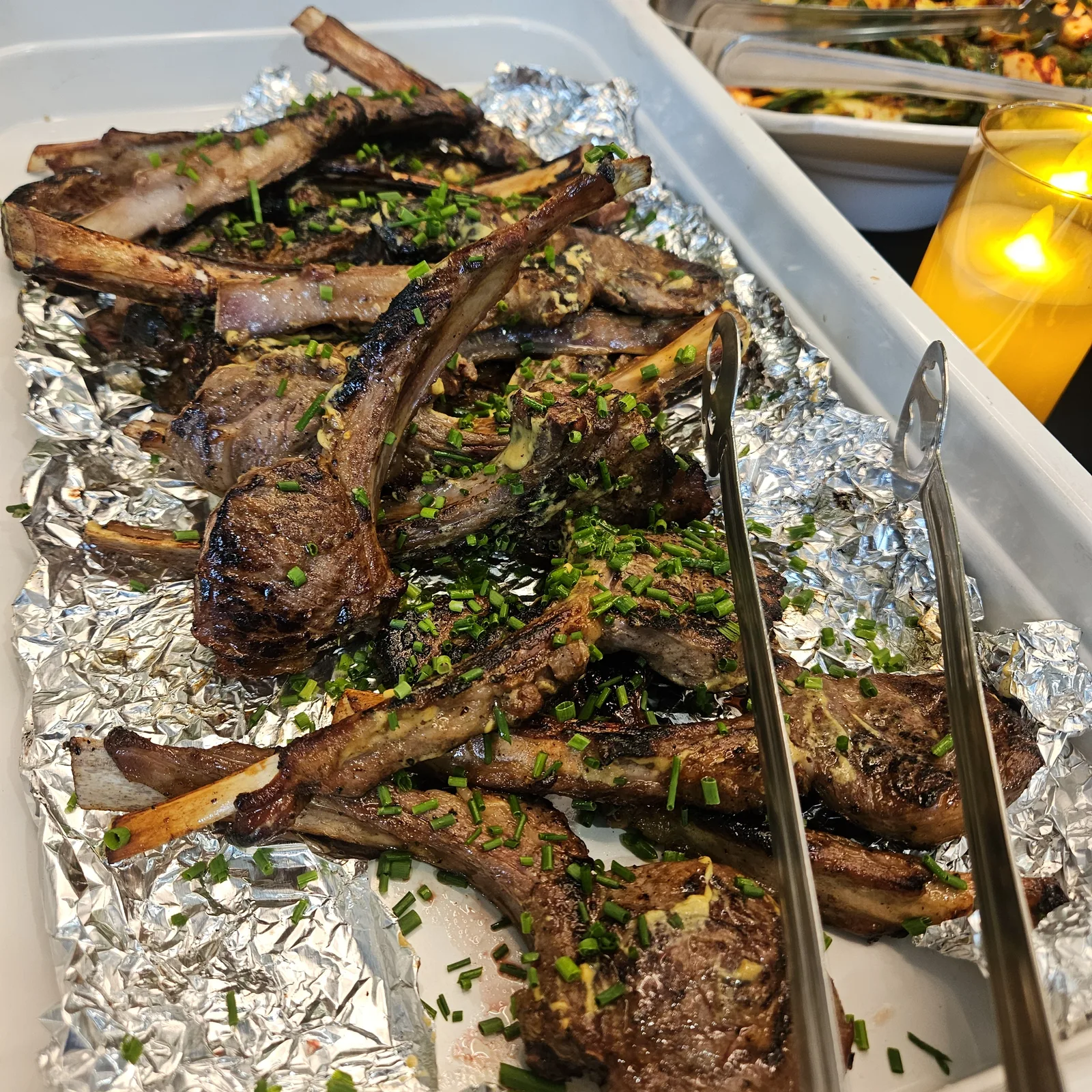 야외 바베큐 케이터링 세팅